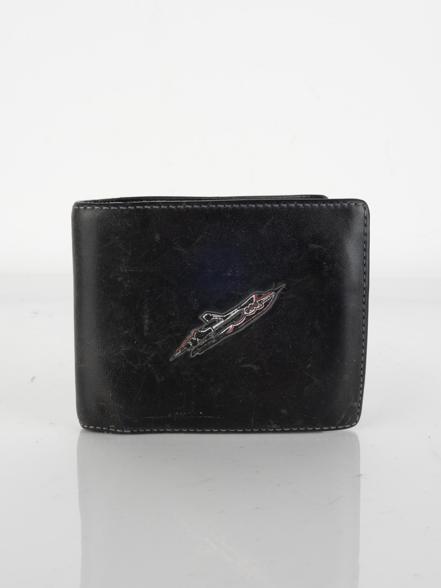Coach Black Leather Wallet – Signature Metal Emblem