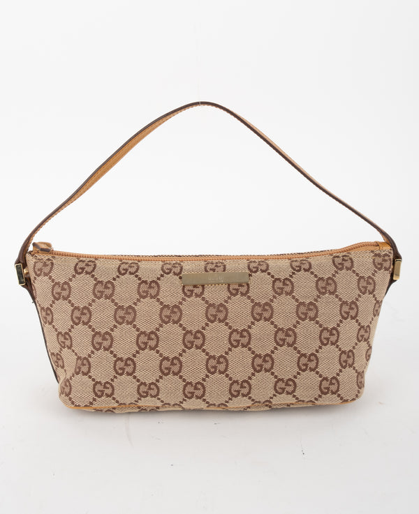 Gucci Vintage Canvas Shoulder Bag GG Monogram
