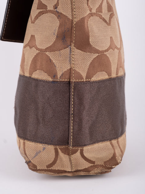 COACH Vintage Signature Brown Trim Tote Bag