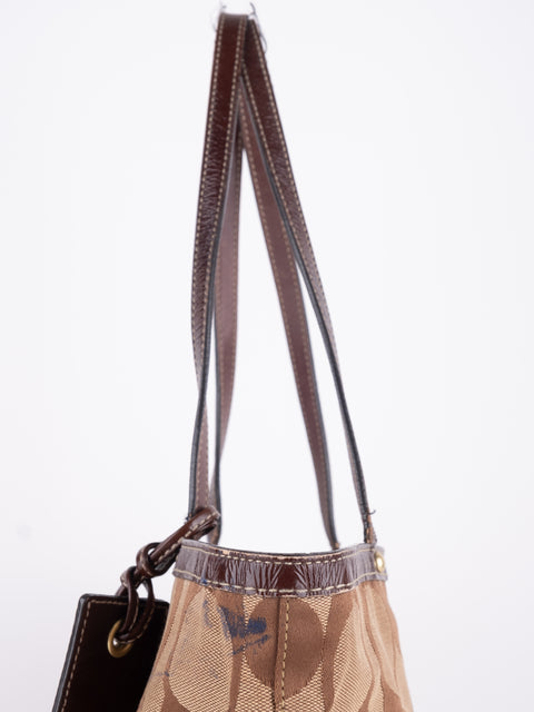 COACH Vintage Signature Brown Trim Tote Bag