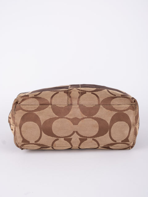 COACH Vintage Signature Brown Trim Tote Bag