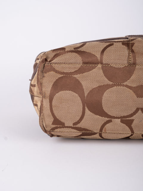 COACH Vintage Signature Brown Trim Tote Bag