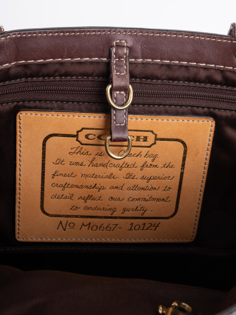 COACH Vintage Signature Brown Trim Tote Bag