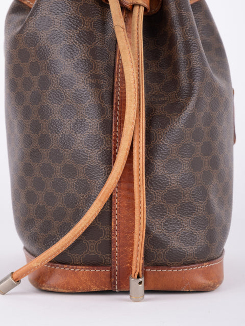 CELINE Vintage Macadam Drawstring Bucket Bag