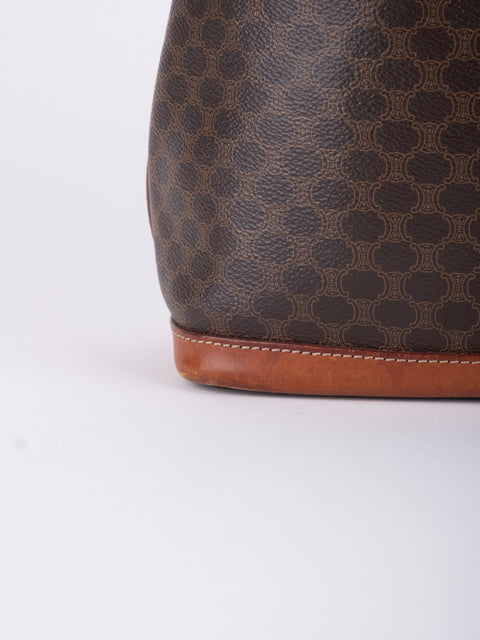 CELINE Vintage Macadam Drawstring Bucket Bag