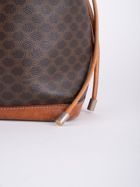 CELINE Vintage Macadam Drawstring Bucket Bag