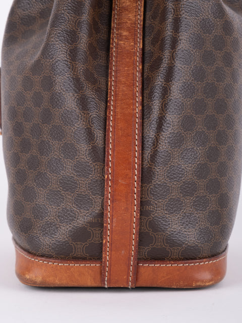 CELINE Vintage Macadam Drawstring Bucket Bag