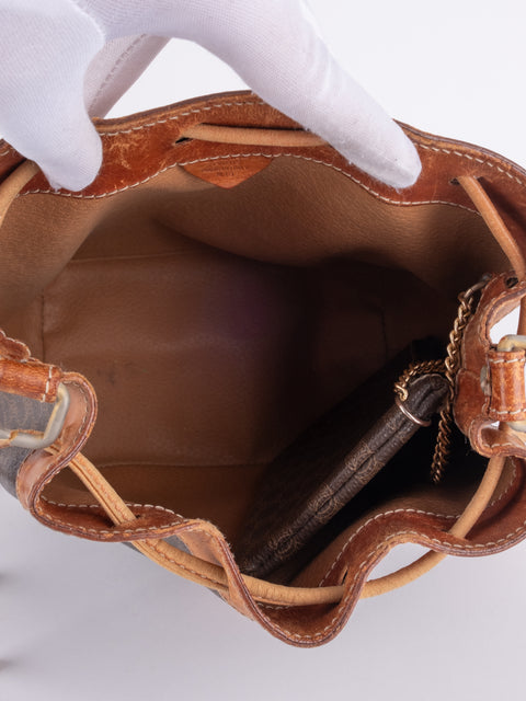 CELINE Vintage Macadam Drawstring Bucket Bag