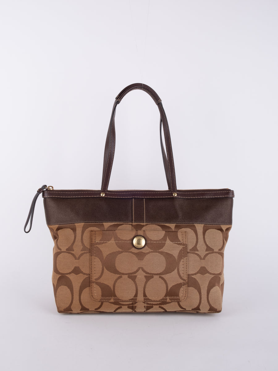 COACH Vintage Signature Zip Tote Bag