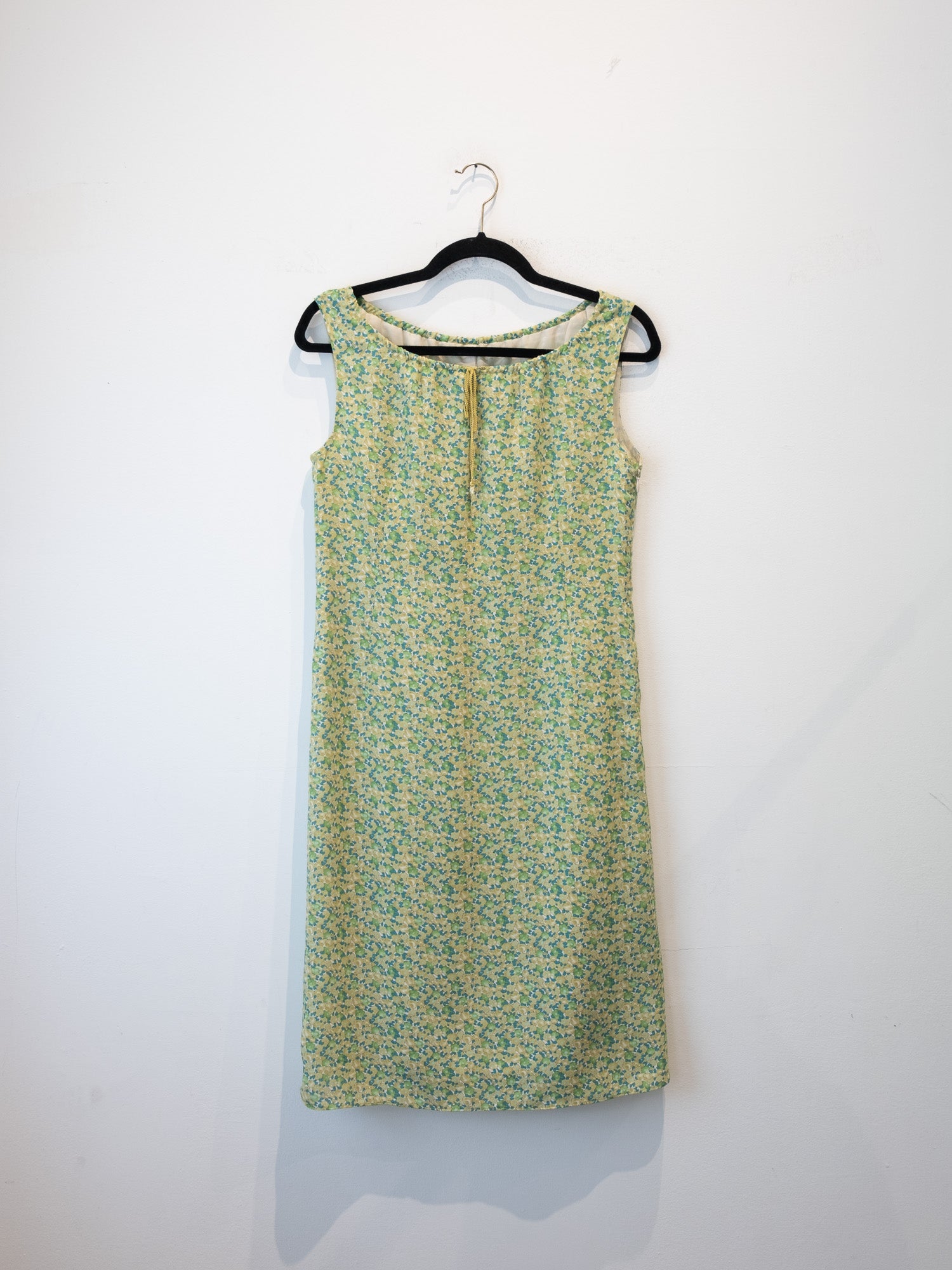 Vintage Green Floral Sleeveless Dress