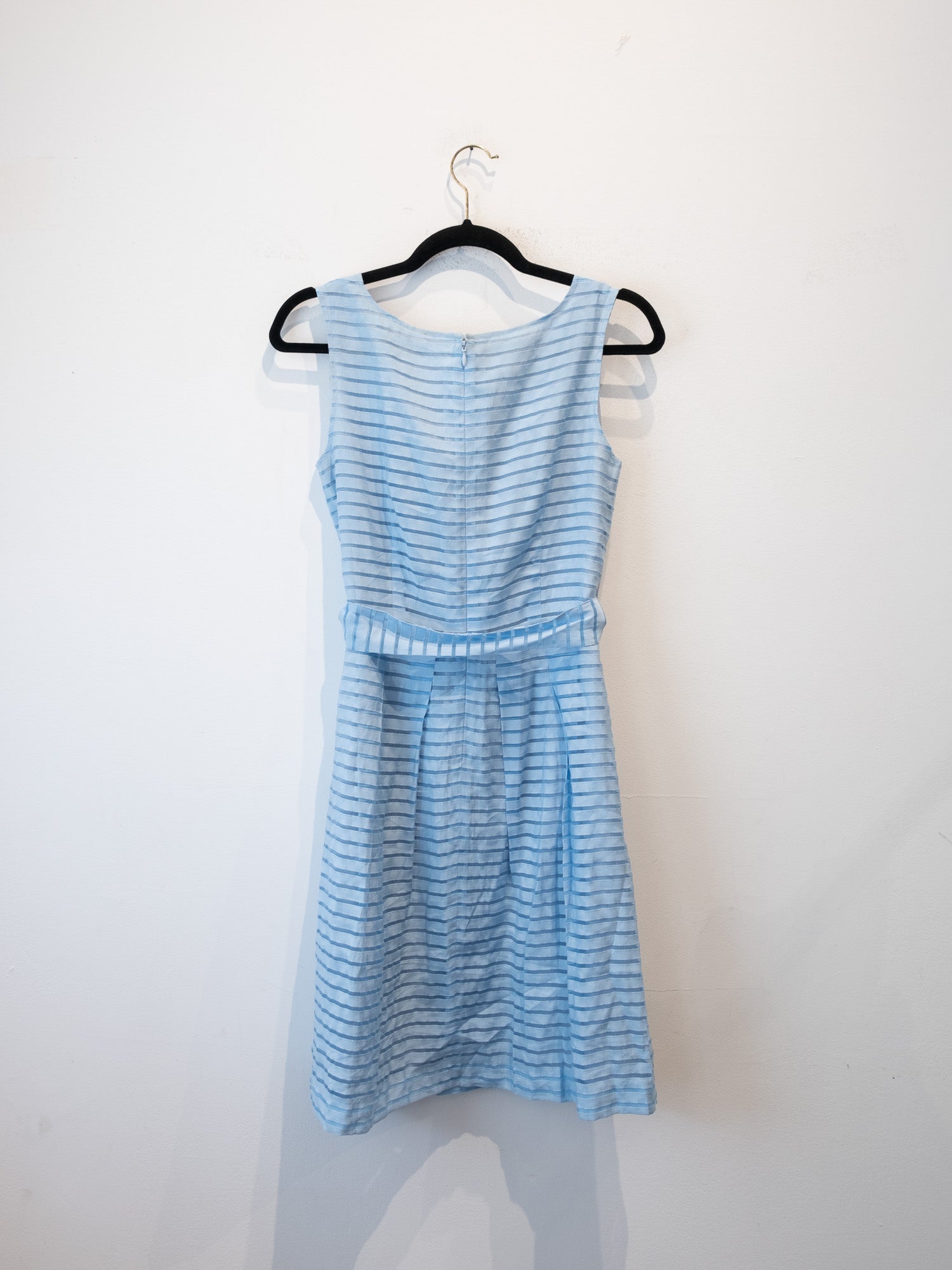 Vintage Light Blue Knit Stripe Dress