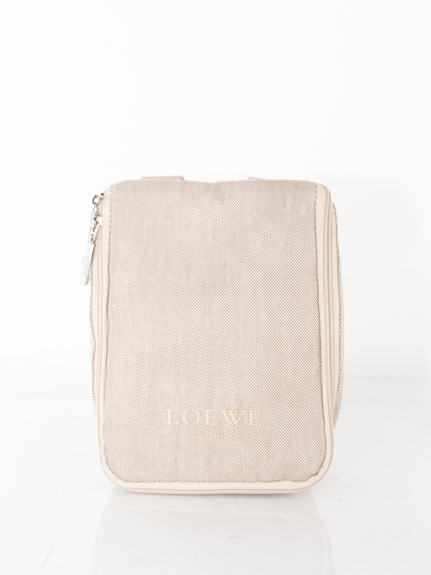 Loewe Beige Canvas Beauty Toiletry Pouch