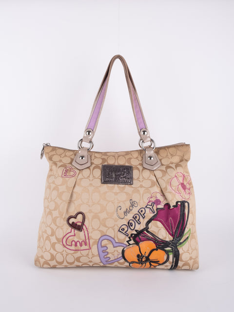 COACH Vintage Signature Graffiti Tote Bag