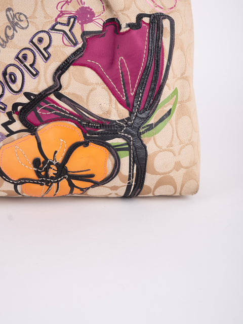 COACH Vintage Signature Graffiti Tote Bag