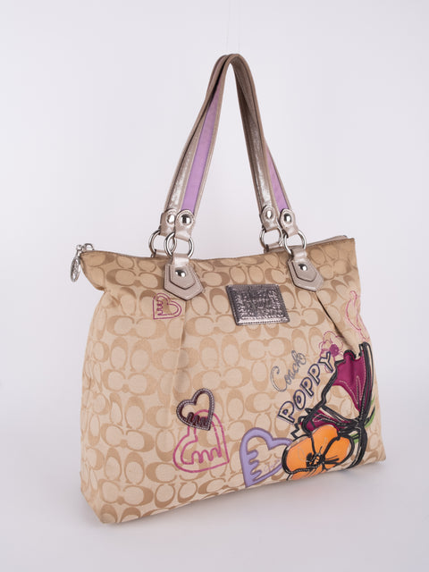 COACH Vintage Signature Graffiti Tote Bag