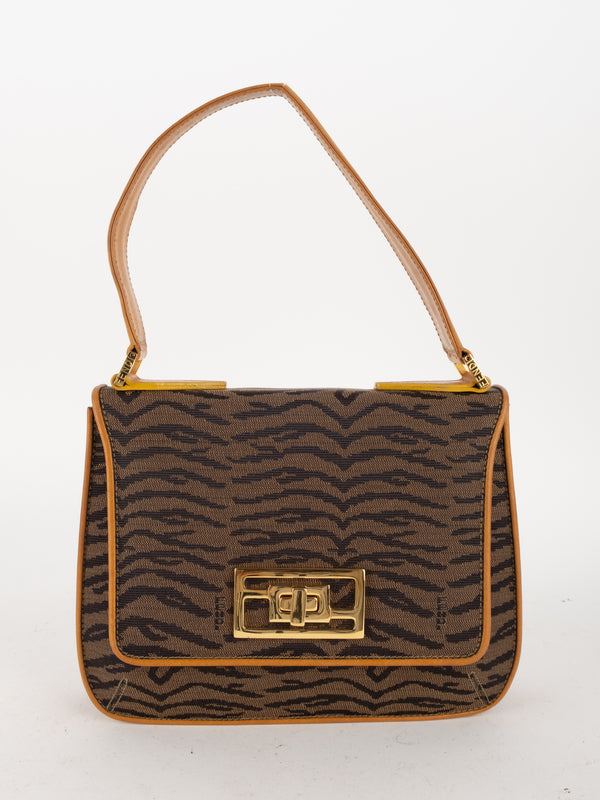 FENDI Vintage Tiger Pattern Shoulder Bag נדיר במיוחד 70׳
