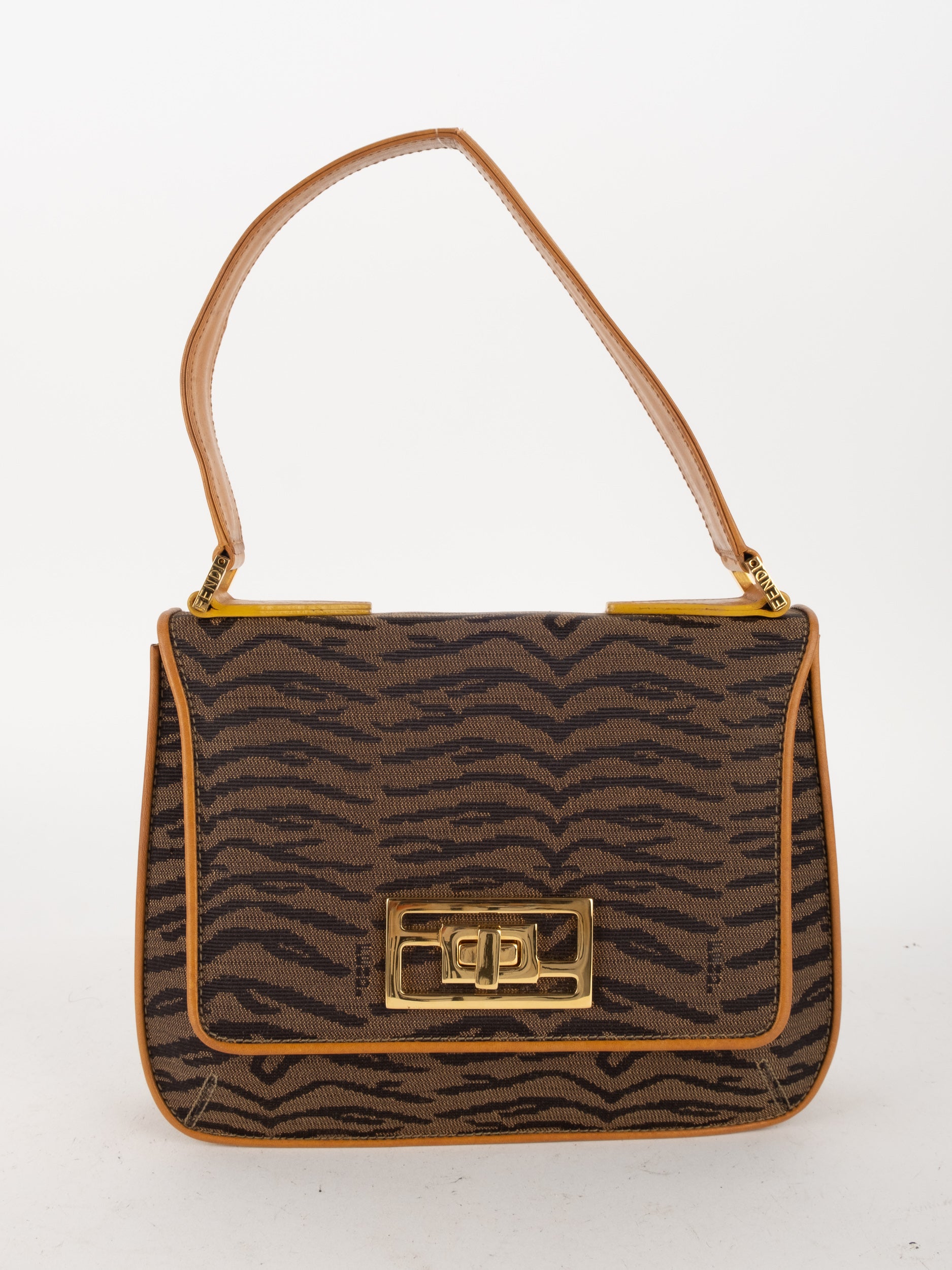 FENDI Vintage Tiger Pattern Shoulder Bag נדיר במיוחד 70׳