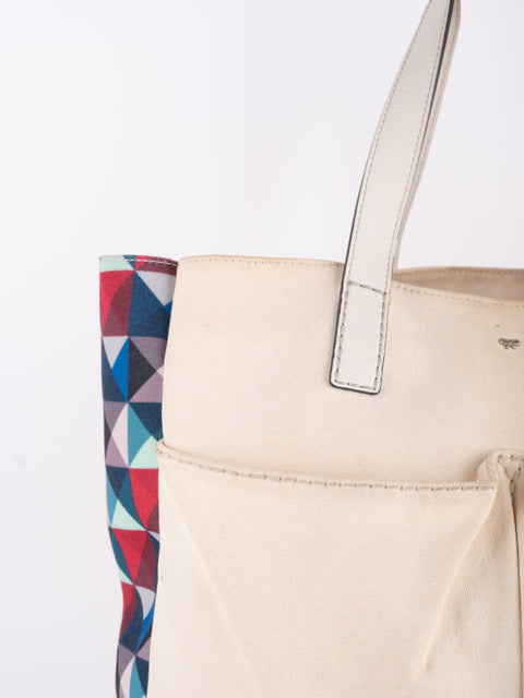 COACH Vintage Cream Colorblock Tote Bag