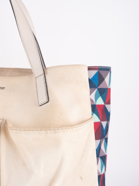 COACH Vintage Cream Colorblock Tote Bag