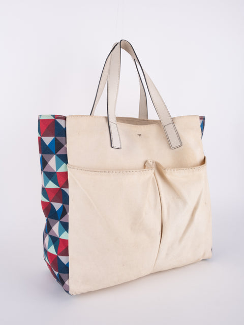 COACH Vintage Cream Colorblock Tote Bag