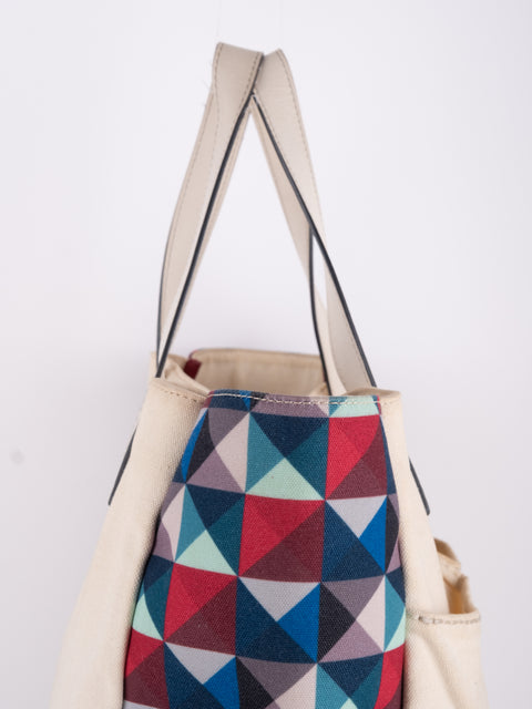 COACH Vintage Cream Colorblock Tote Bag