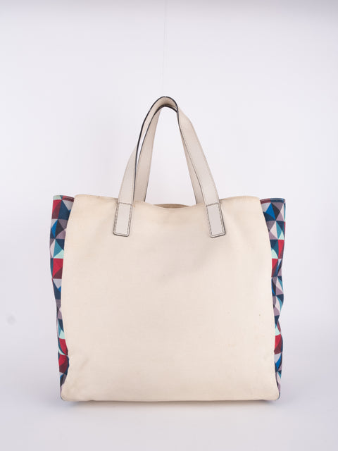 COACH Vintage Cream Colorblock Tote Bag