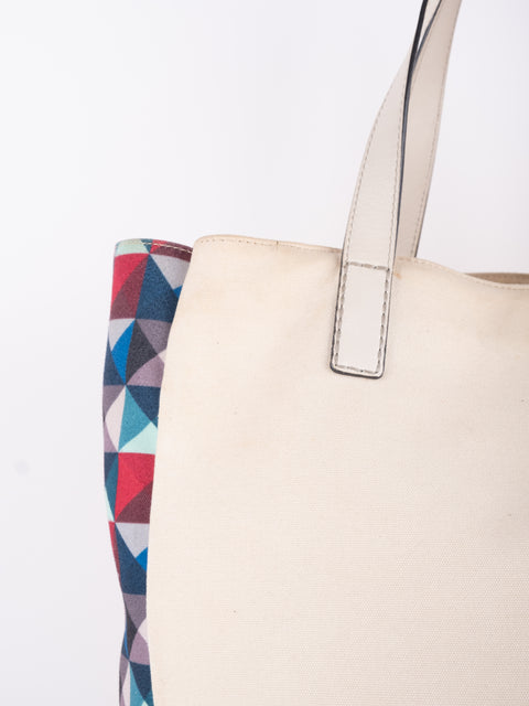 COACH Vintage Cream Colorblock Tote Bag