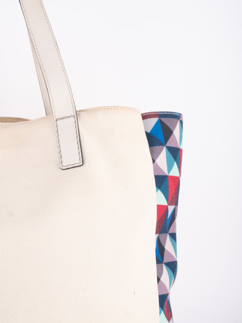 COACH Vintage Cream Colorblock Tote Bag