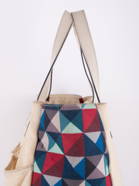 COACH Vintage Cream Colorblock Tote Bag
