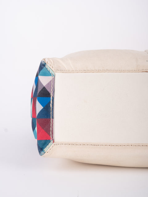 COACH Vintage Cream Colorblock Tote Bag