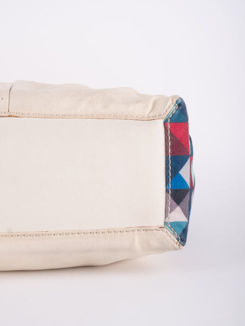 COACH Vintage Cream Colorblock Tote Bag