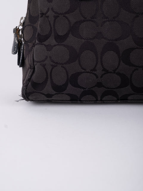 COACH Vintage Black Signature Buckle Satchel Bag