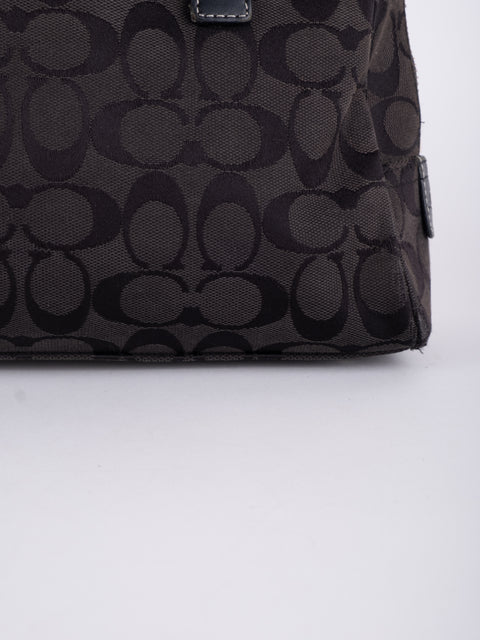 COACH Vintage Black Signature Buckle Satchel Bag