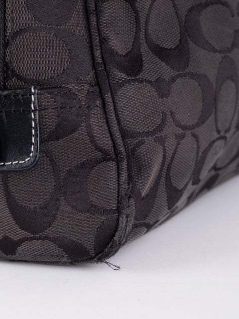 COACH Vintage Black Signature Buckle Satchel Bag