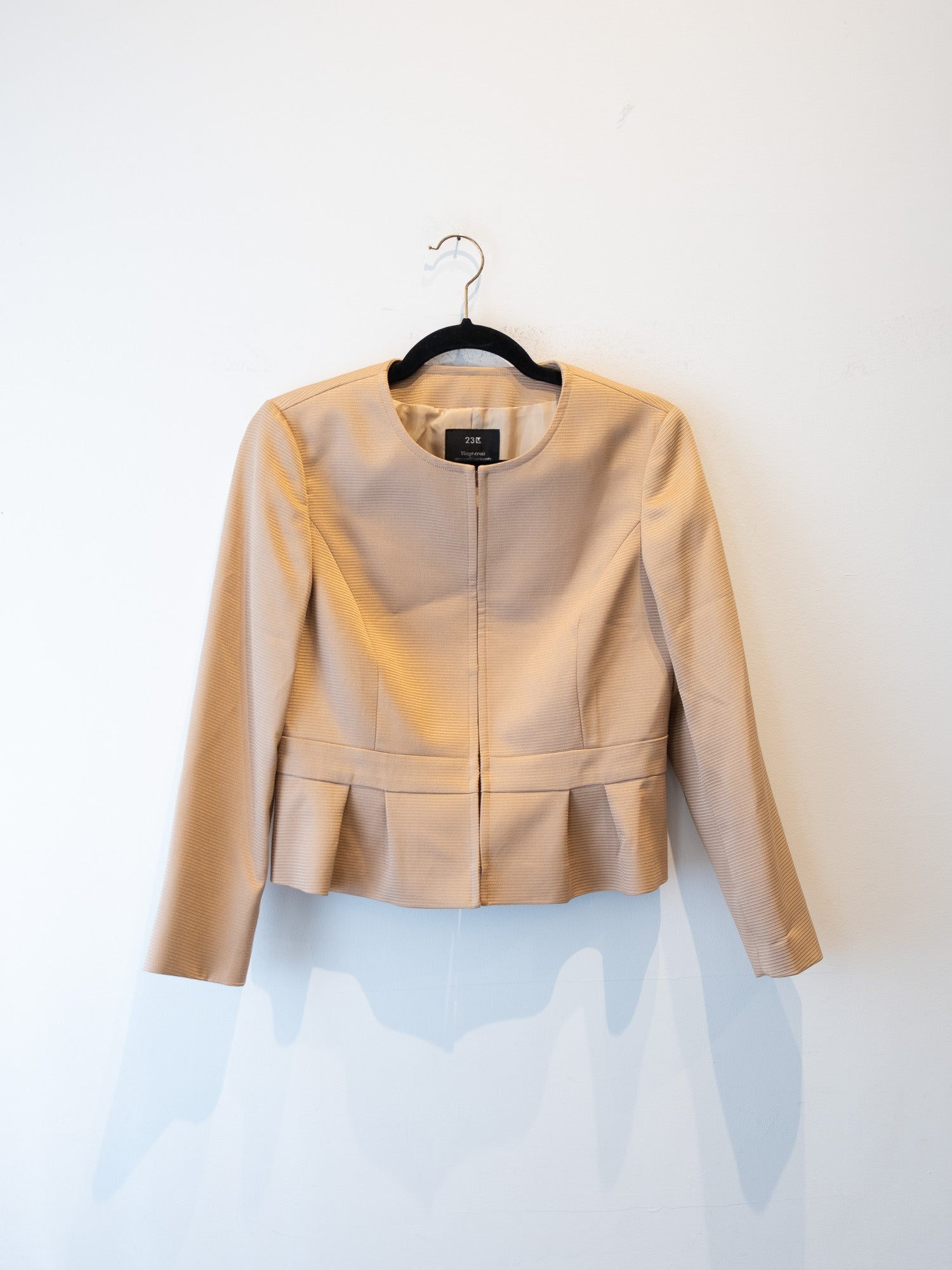 Beige Leather Suit – Jacket & Skirt Set
