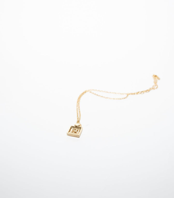 Sparkly Golden Square Logo Necklaces - Volver
