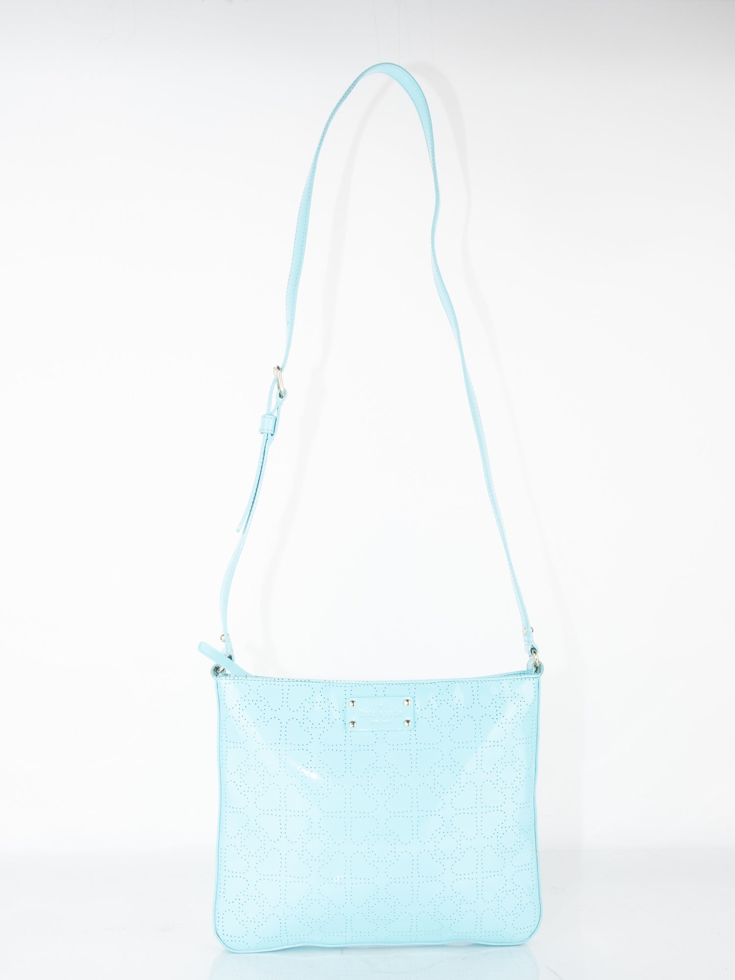 Kate Spade Crossbody Bag – Light Blue Embossed Leather
