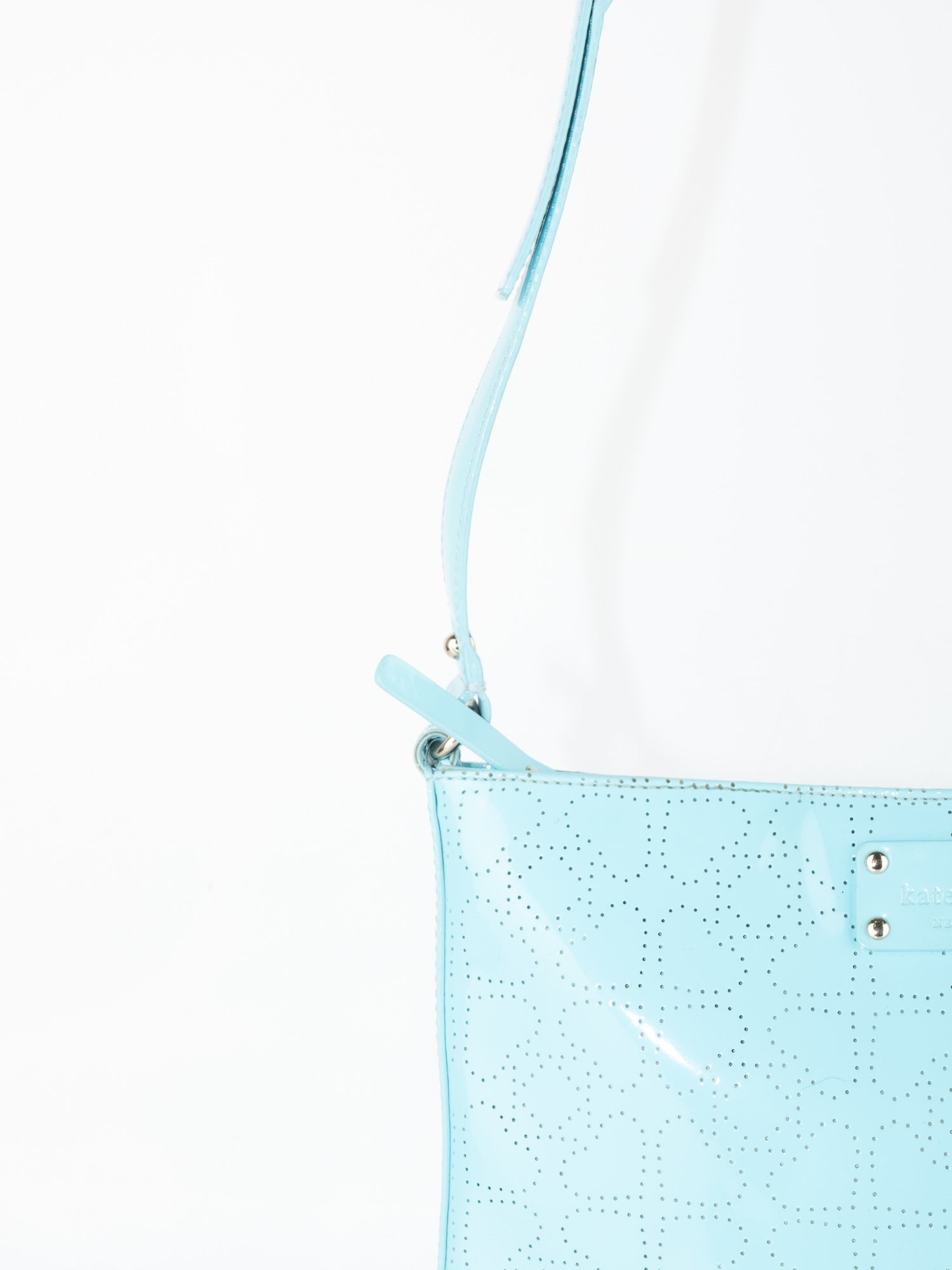 Kate Spade Crossbody Bag – Light Blue Embossed Leather
