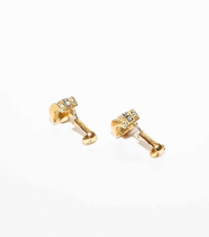 Sparkly Golden Clip Earrings - Volver