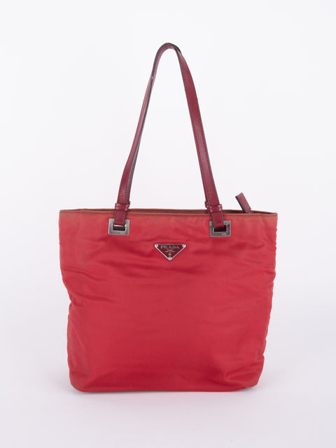 PRADA Vintage Red Nylon Tote Bag