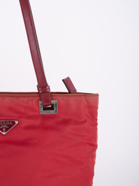 PRADA Vintage Red Nylon Tote Bag