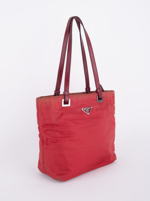 PRADA Vintage Red Nylon Tote Bag