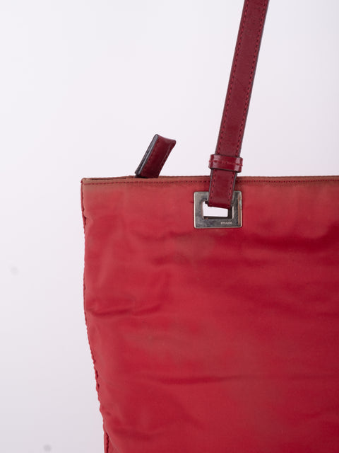 PRADA Vintage Red Nylon Tote Bag