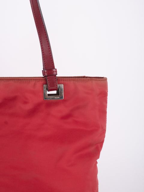 PRADA Vintage Red Nylon Tote Bag