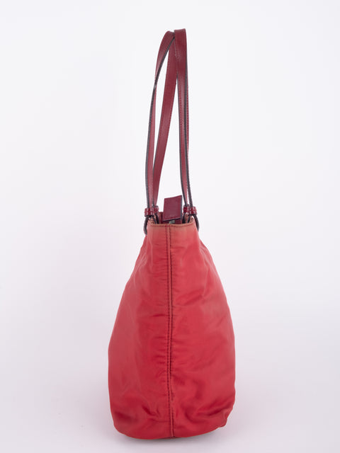 PRADA Vintage Red Nylon Tote Bag