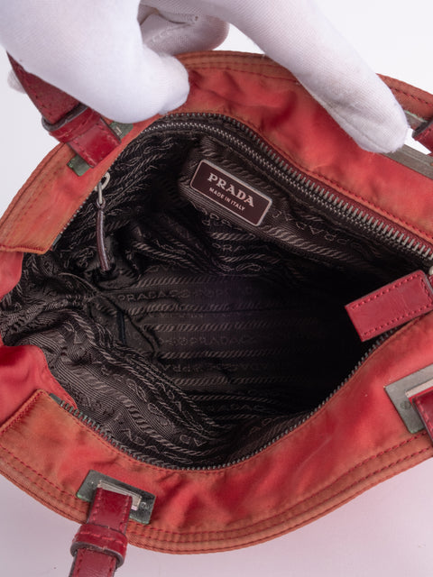 PRADA Vintage Red Nylon Tote Bag