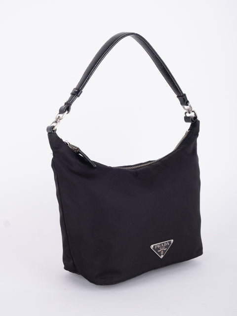 PRADA Vintage Black Nylon Hobo Bag