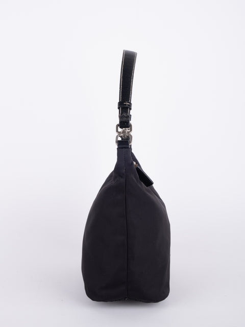 PRADA Vintage Black Nylon Hobo Bag