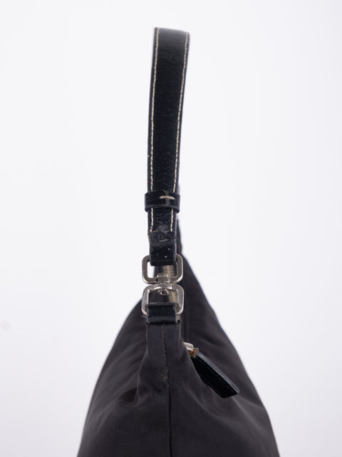 PRADA Vintage Black Nylon Hobo Bag