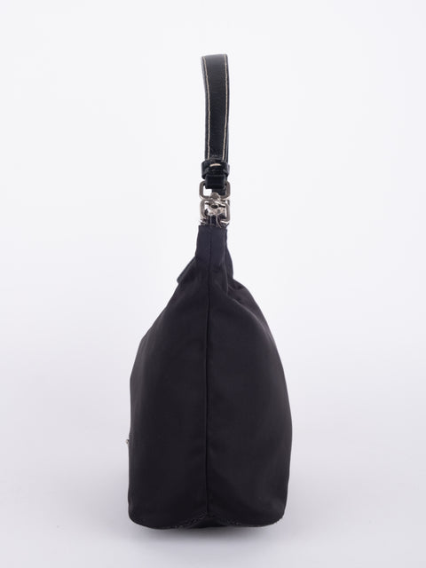 PRADA Vintage Black Nylon Hobo Bag